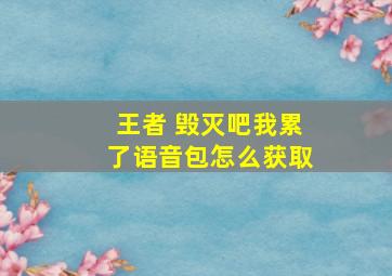 王者 毁灭吧我累了语音包怎么获取